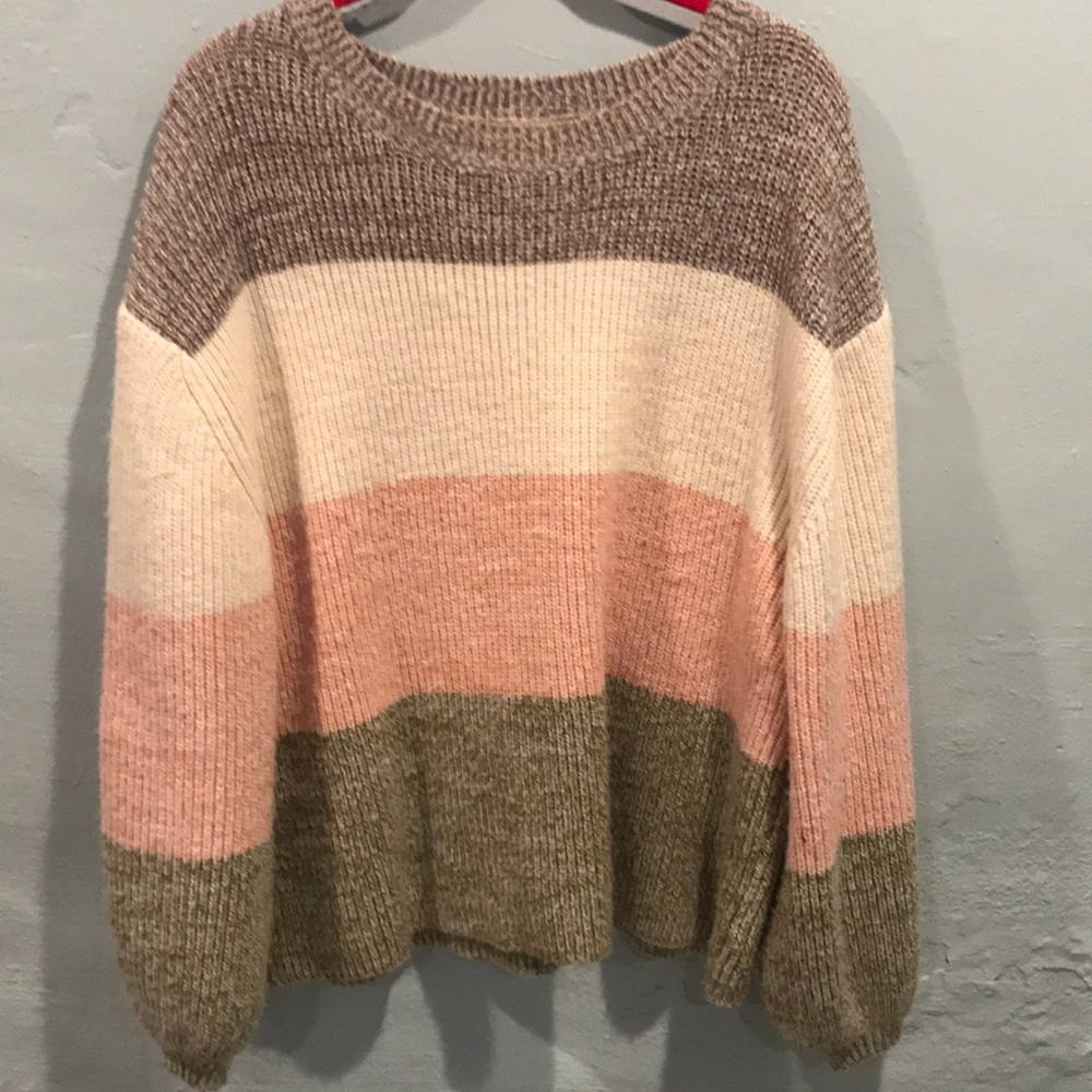 Color blocked chunky sweater